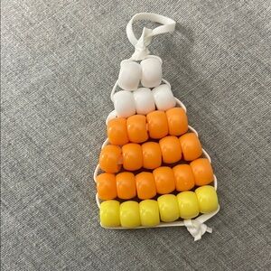 Candy Corn Beaded Keychain